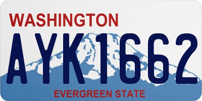 WA license plate AYK1662