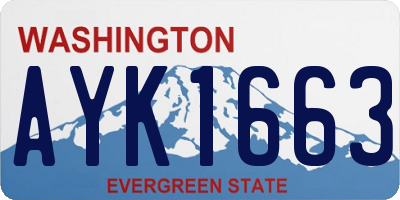 WA license plate AYK1663