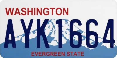 WA license plate AYK1664