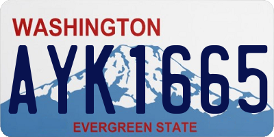 WA license plate AYK1665