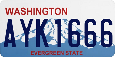 WA license plate AYK1666
