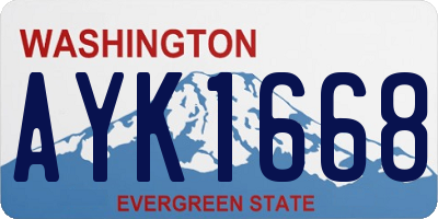 WA license plate AYK1668