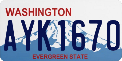 WA license plate AYK1670