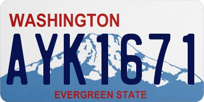 WA license plate AYK1671