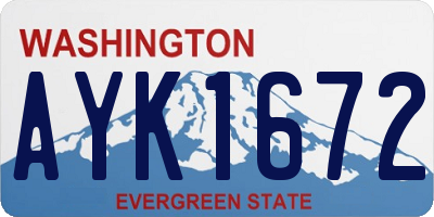 WA license plate AYK1672