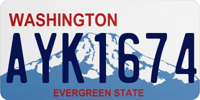 WA license plate AYK1674
