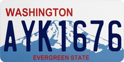 WA license plate AYK1676