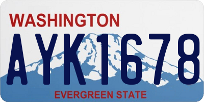 WA license plate AYK1678