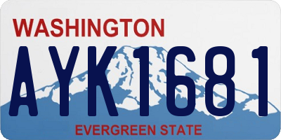 WA license plate AYK1681