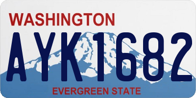 WA license plate AYK1682