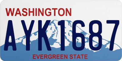 WA license plate AYK1687