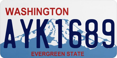 WA license plate AYK1689