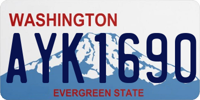 WA license plate AYK1690