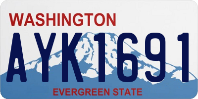 WA license plate AYK1691