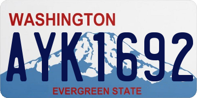 WA license plate AYK1692