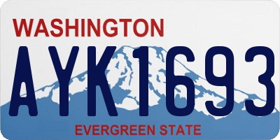 WA license plate AYK1693