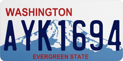 WA license plate AYK1694