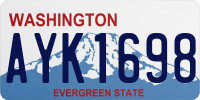 WA license plate AYK1698