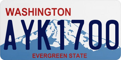 WA license plate AYK1700