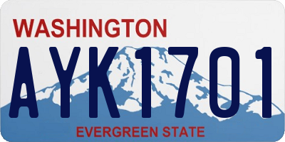 WA license plate AYK1701