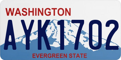 WA license plate AYK1702