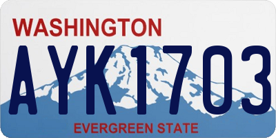 WA license plate AYK1703