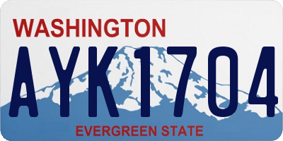 WA license plate AYK1704