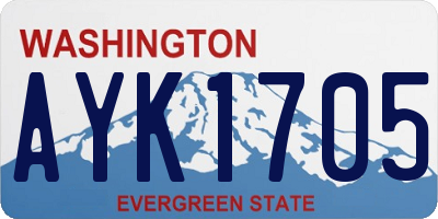 WA license plate AYK1705