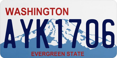 WA license plate AYK1706