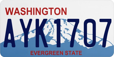 WA license plate AYK1707