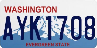 WA license plate AYK1708