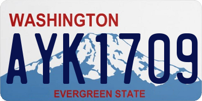WA license plate AYK1709