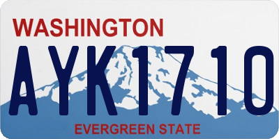 WA license plate AYK1710