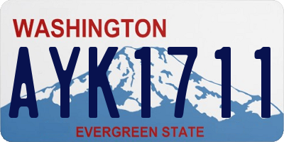 WA license plate AYK1711