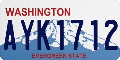 WA license plate AYK1712