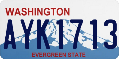 WA license plate AYK1713