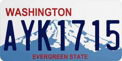 WA license plate AYK1715