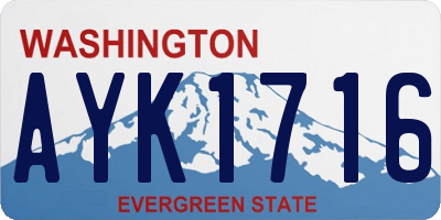 WA license plate AYK1716