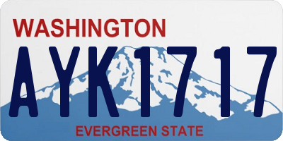 WA license plate AYK1717