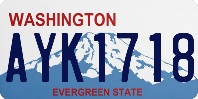 WA license plate AYK1718