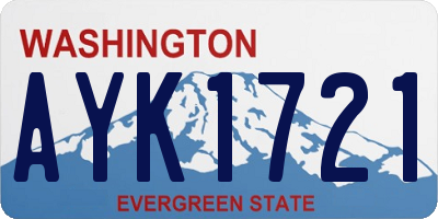WA license plate AYK1721