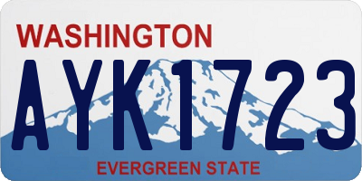 WA license plate AYK1723