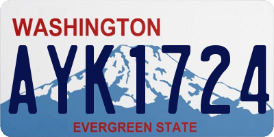 WA license plate AYK1724