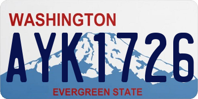 WA license plate AYK1726