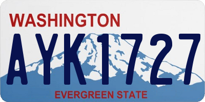WA license plate AYK1727