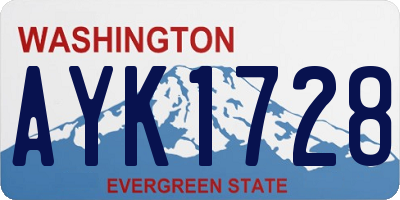 WA license plate AYK1728