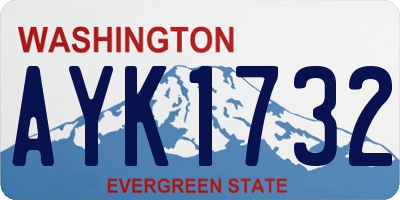 WA license plate AYK1732