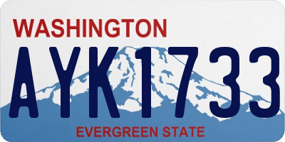 WA license plate AYK1733