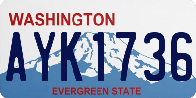 WA license plate AYK1736