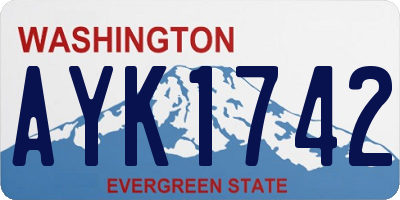 WA license plate AYK1742